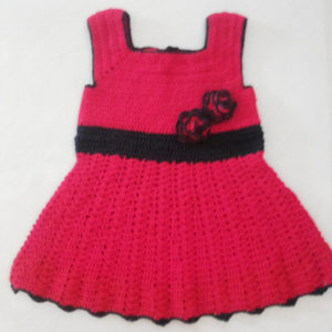 Square necked, Red & Black Frock